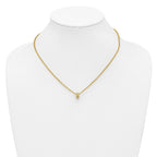 14K w/White Rhodium Polished Circle Pendant Necklace