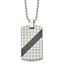 Chisel Stainless Steel Polished with 1/2 carat Black Diamond Dog Tag on a 24 inch Ball Chain Necklace