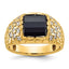 14k Mens Barrel Onyx and 1/4 carat Diamond Nugget Complete Ring
