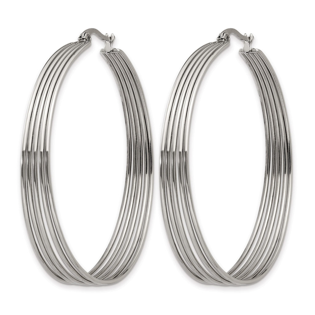 Stainless Steel Polished Hoop Earrings for Women