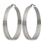 Stainless Steel Polished Hoop Earrings for Women
