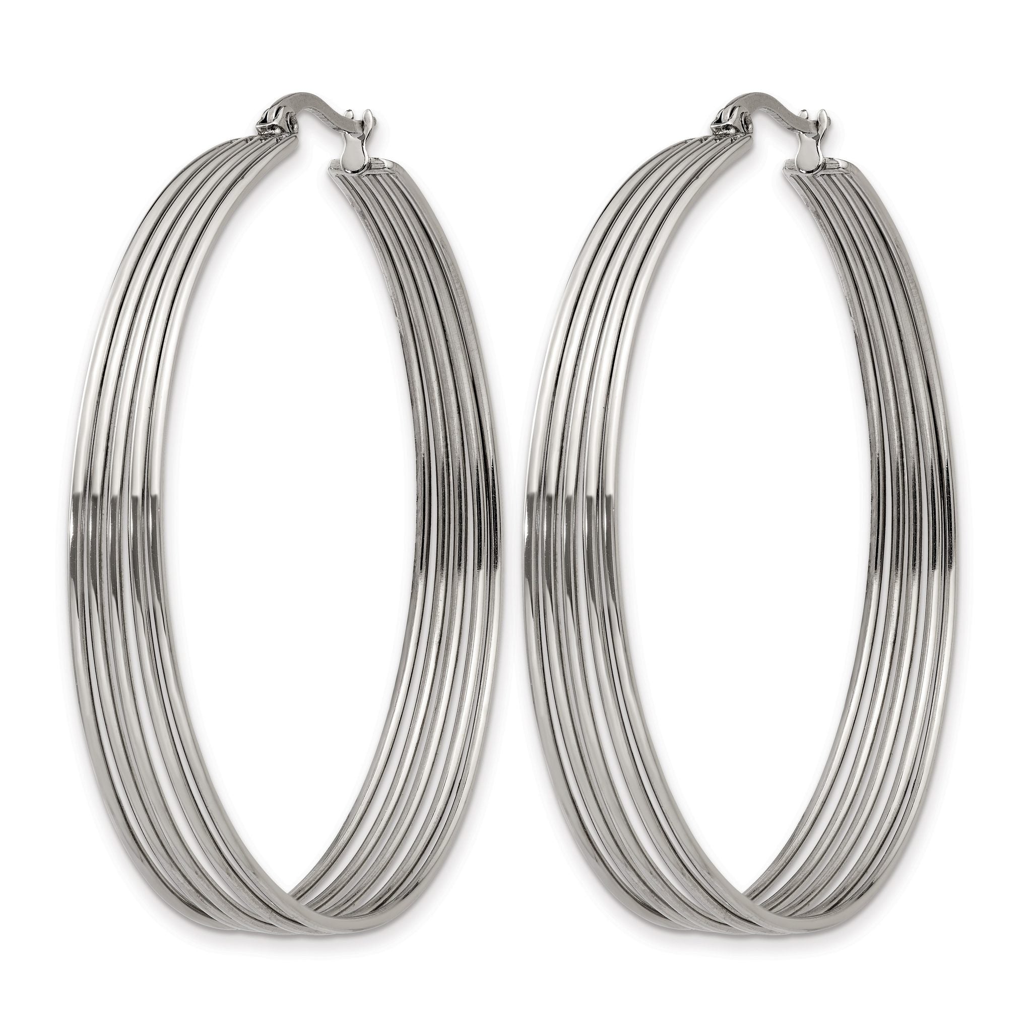 Stainless Steel Polished Hoop Earrings for Women