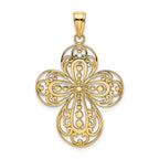 14K Cut-Out w/ Rounded Tips Filigree Cross Charm