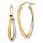 14k Two Tone Polished Oval Double Hoops