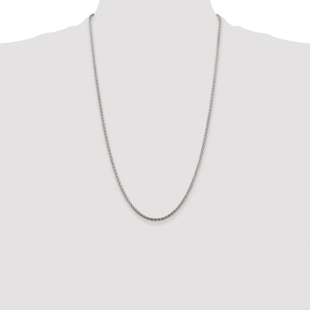 Diamond-Cut Spiga Chain Necklace in Sterling Silver
