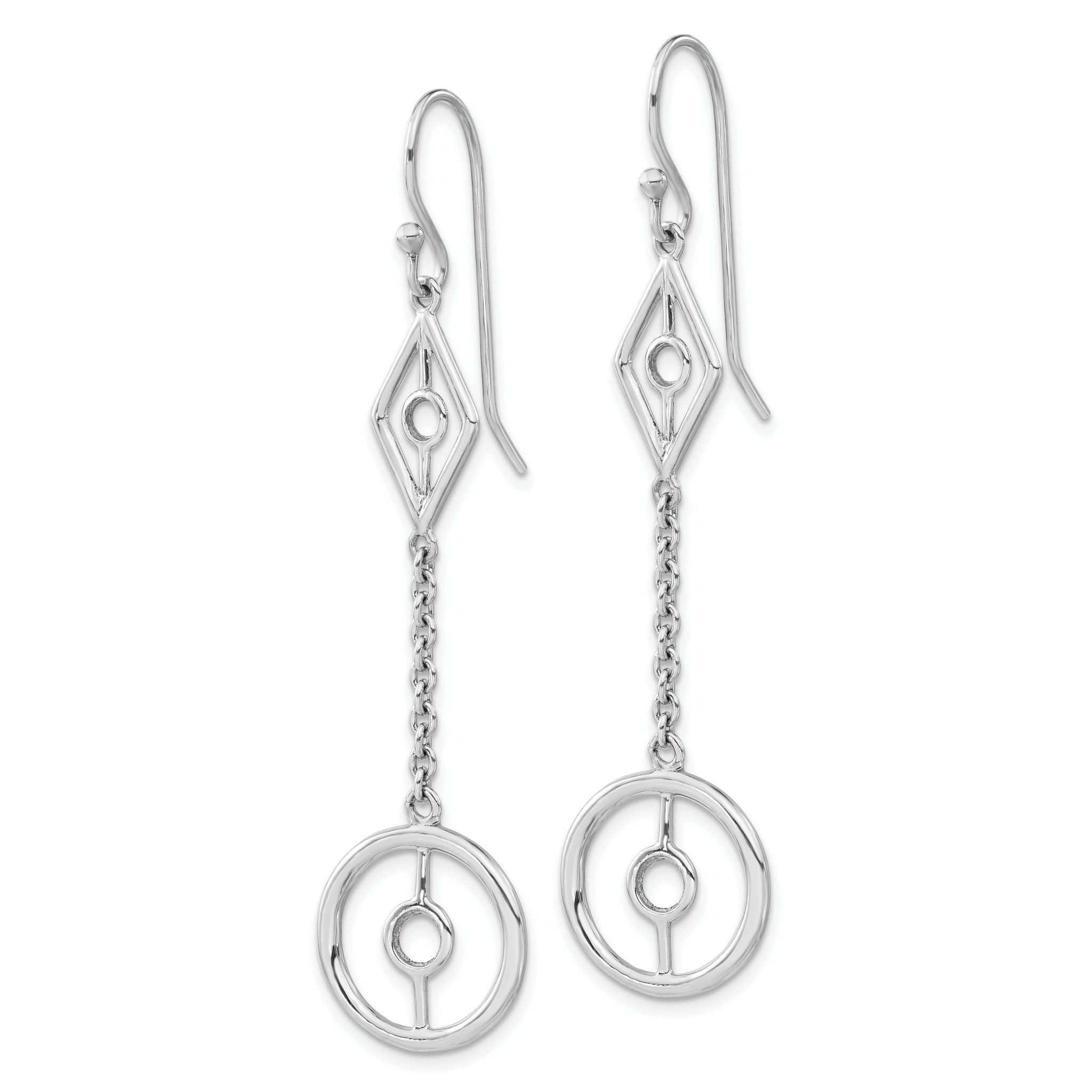 Sophia Jewelers Sterling Silver Polished Geometric Dangle Earrings Secondary image