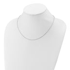 SS Rh-plat Polished/Dia-cut 1.4mm Cable 1in+1in Adjustable Chain