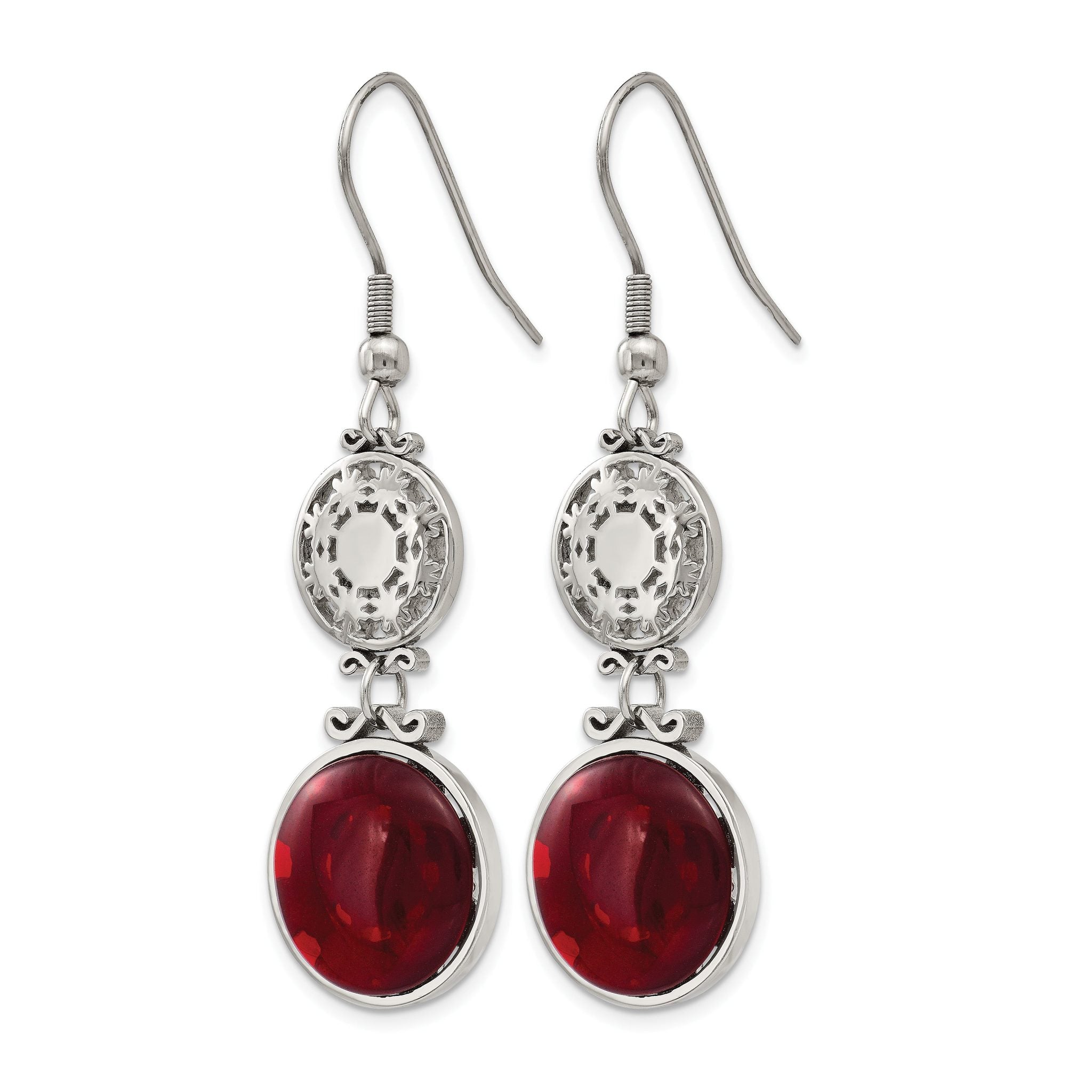 Stainless Steel Polished Drop Dangle Earrings for Women Secondary image