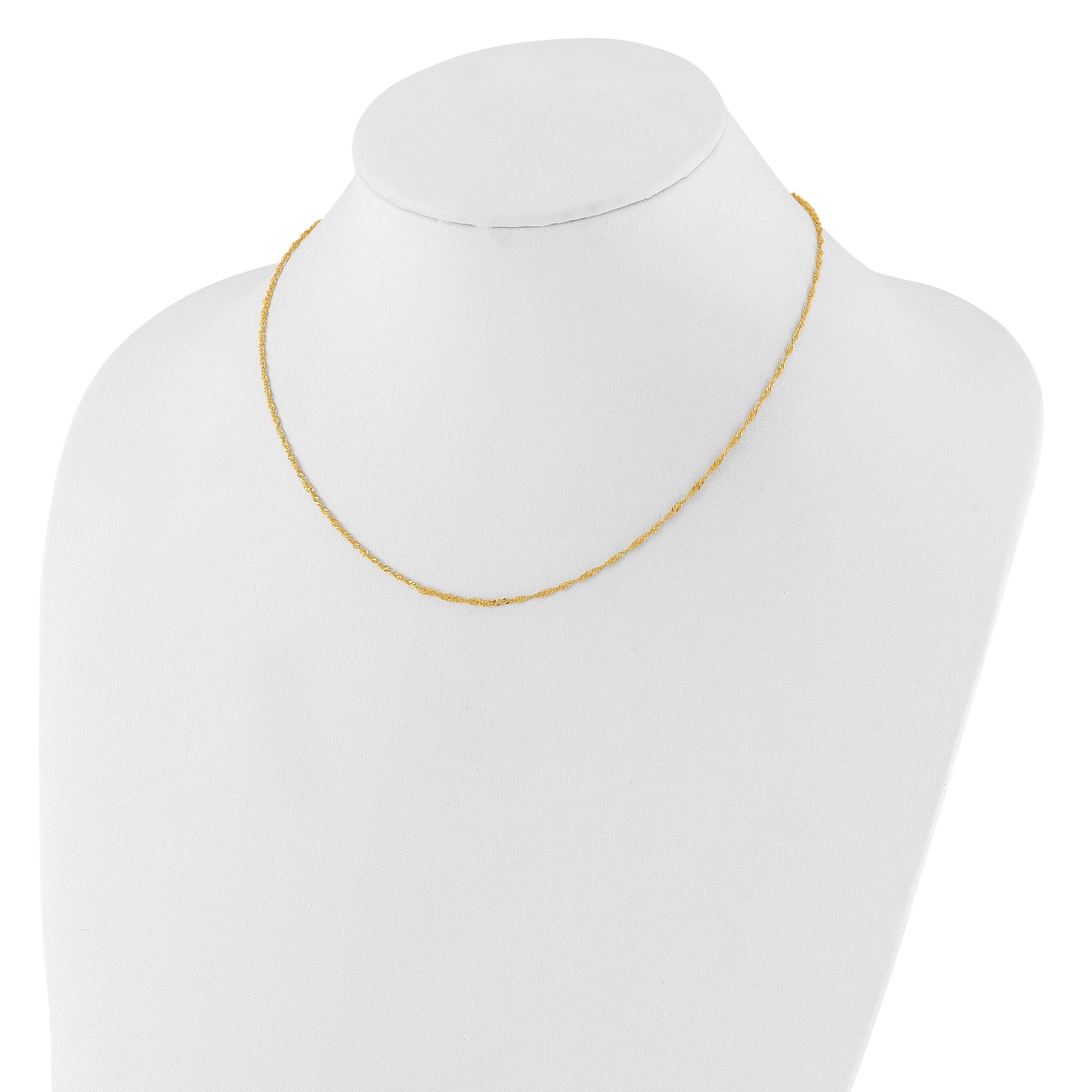 14K 1.5mm Singapore 1in+1in Adjustable Chain