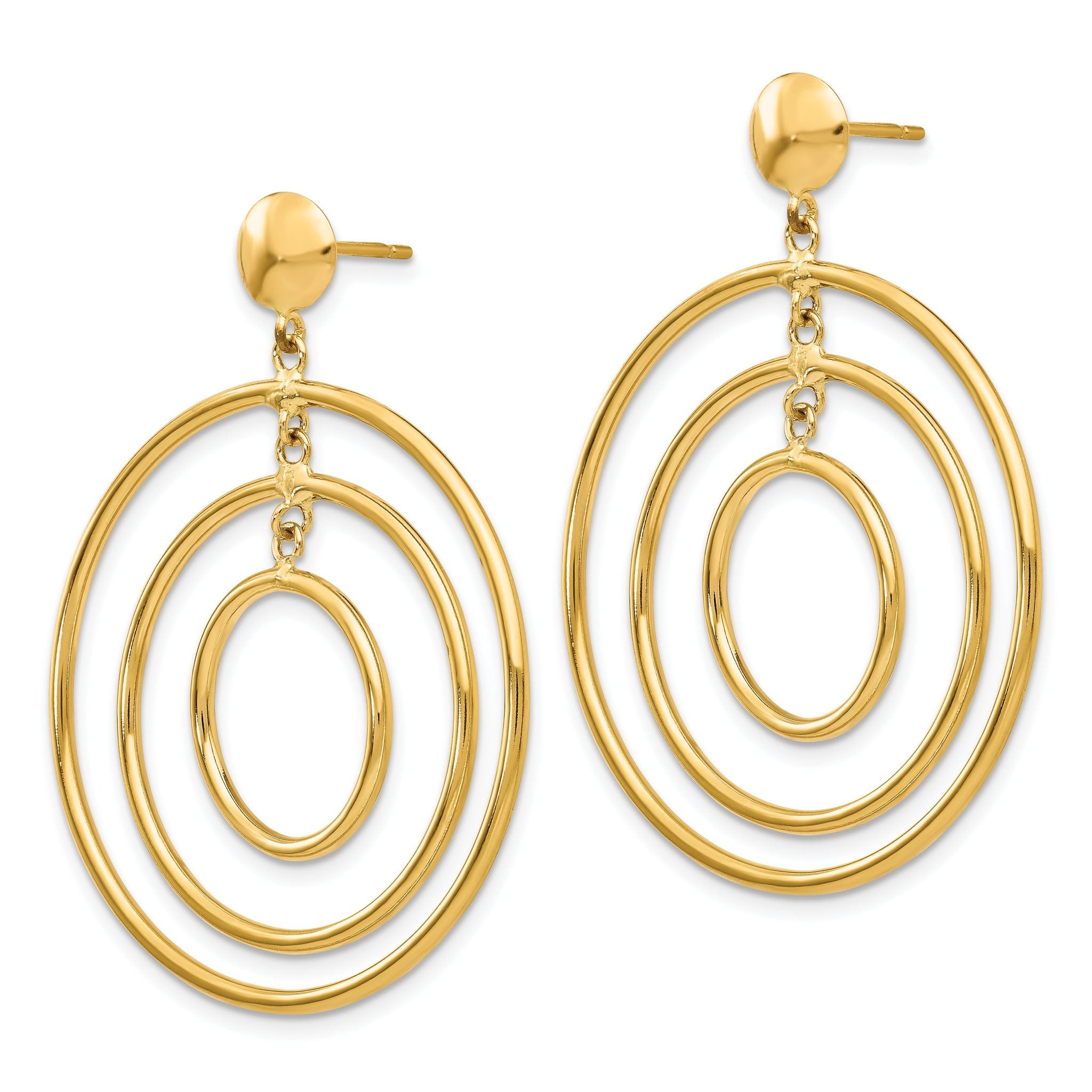 14k Fancy Circle Dangle Post Earrings Secondary image