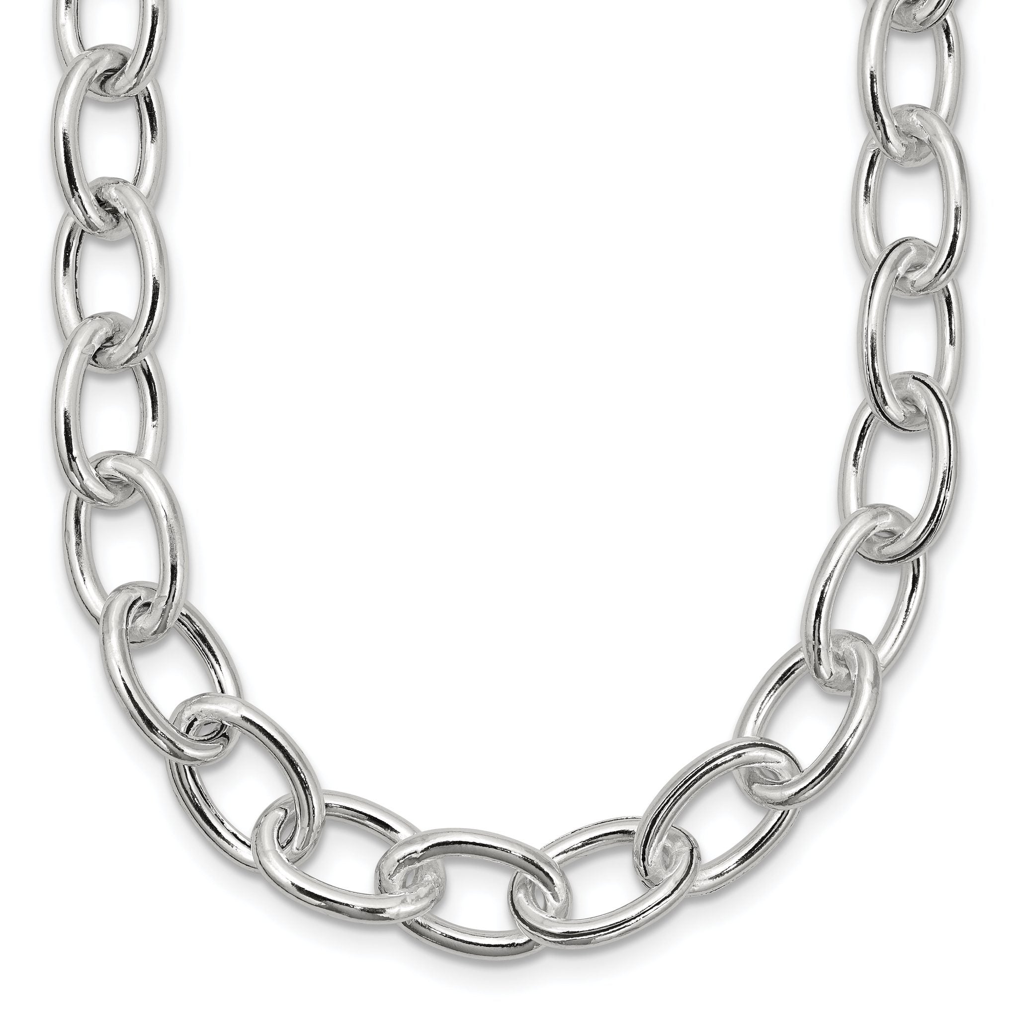 Sterling Silver Open Link Cable 8.50mm Necklace Main image