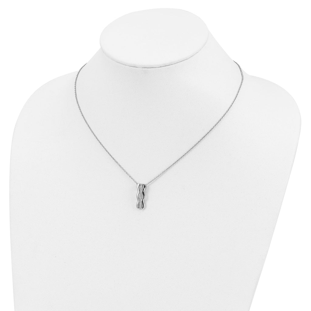 Brilliant Embers Sterling Silver Rhodium-plated 17 Stone 18 inch Micro PavÃƒÆ’Ã†â€™Ãƒâ€šÃ‚Â¢ÃƒÆ’Ã‚Â¢Ãƒâ€šÃ¢â‚¬Å¡Ãƒâ€šÃ‚Â¬ÃƒÆ’Ã¢â‚¬Â¦Ãƒâ€šÃ‚Â¡ CZ Necklace with 2 Inch Extender