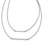 Sophia Jewelers Elegant 925 Sterling Silver Double Strand Necklace