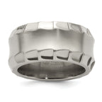Edward Mirell Titanium Faceted Edge Brushed/Polished 12mm Concave Band