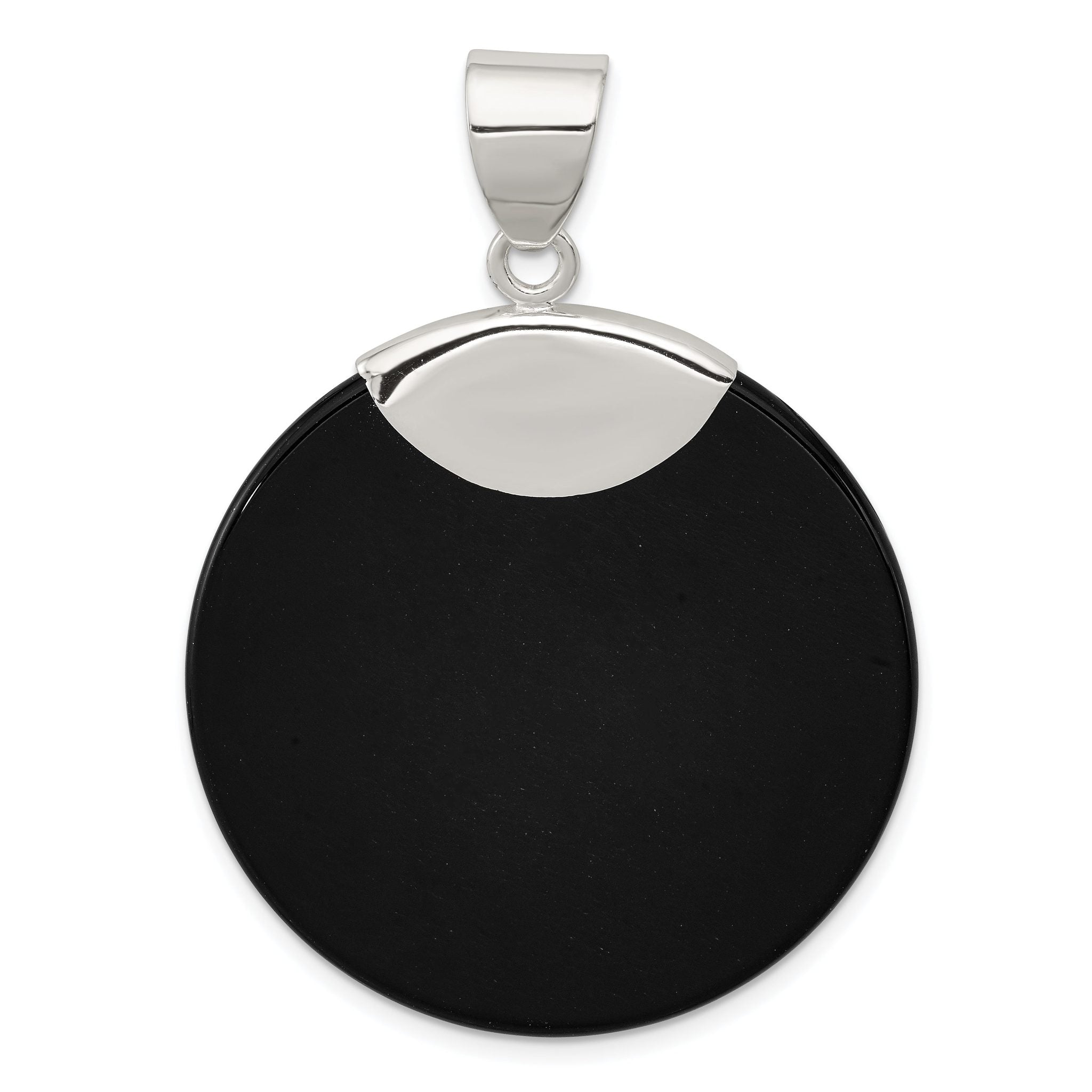 Sterling Silver Round Black Onyx Pendant Main image