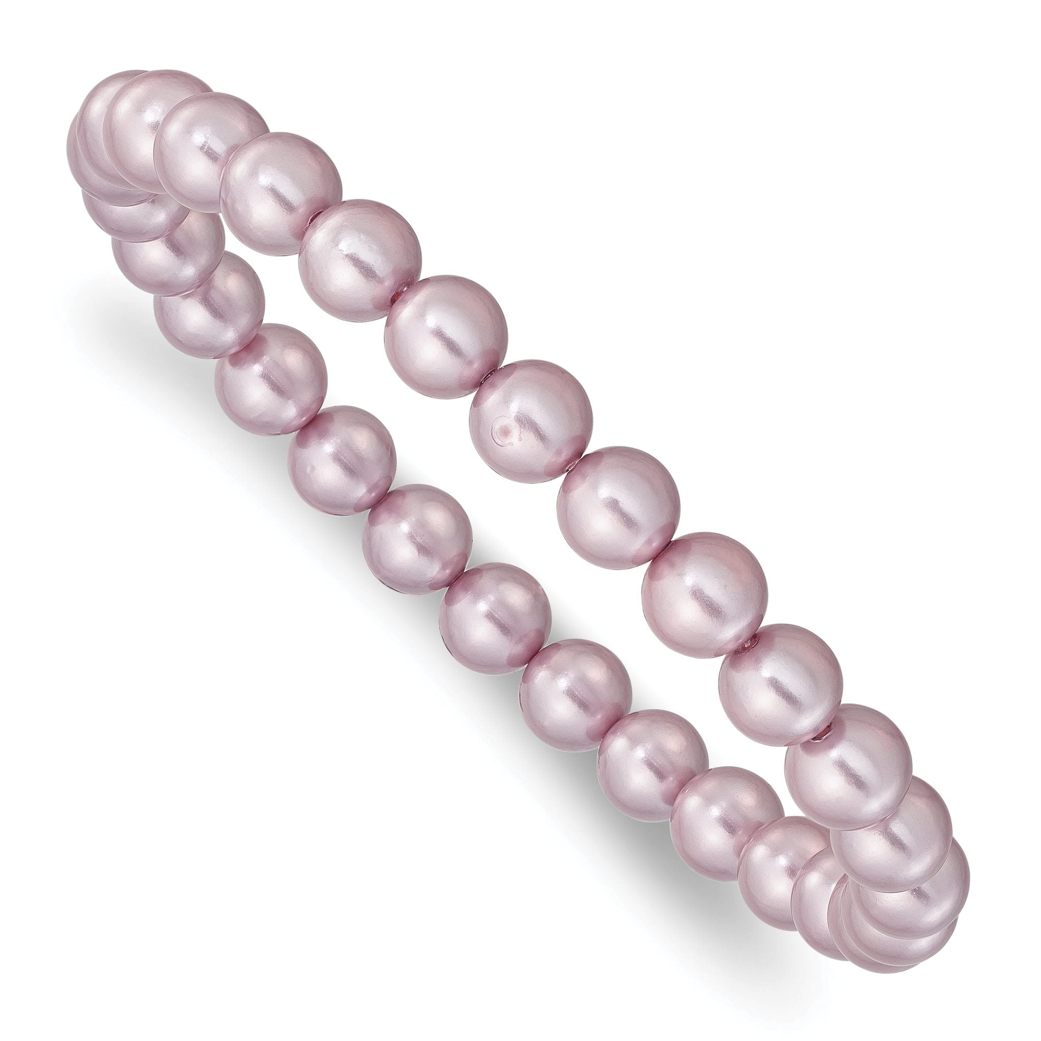 Majestik 7-8mm Purple Imitation Shell Pearl Stretch Bracelet Main image