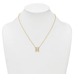 14k 1/2 carat Lab Grown Diamond VS+ F+ Complete Letter H 18 inch Initial Necklace