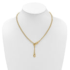 14K Polished Fancy Curb Link Lariat Necklace
