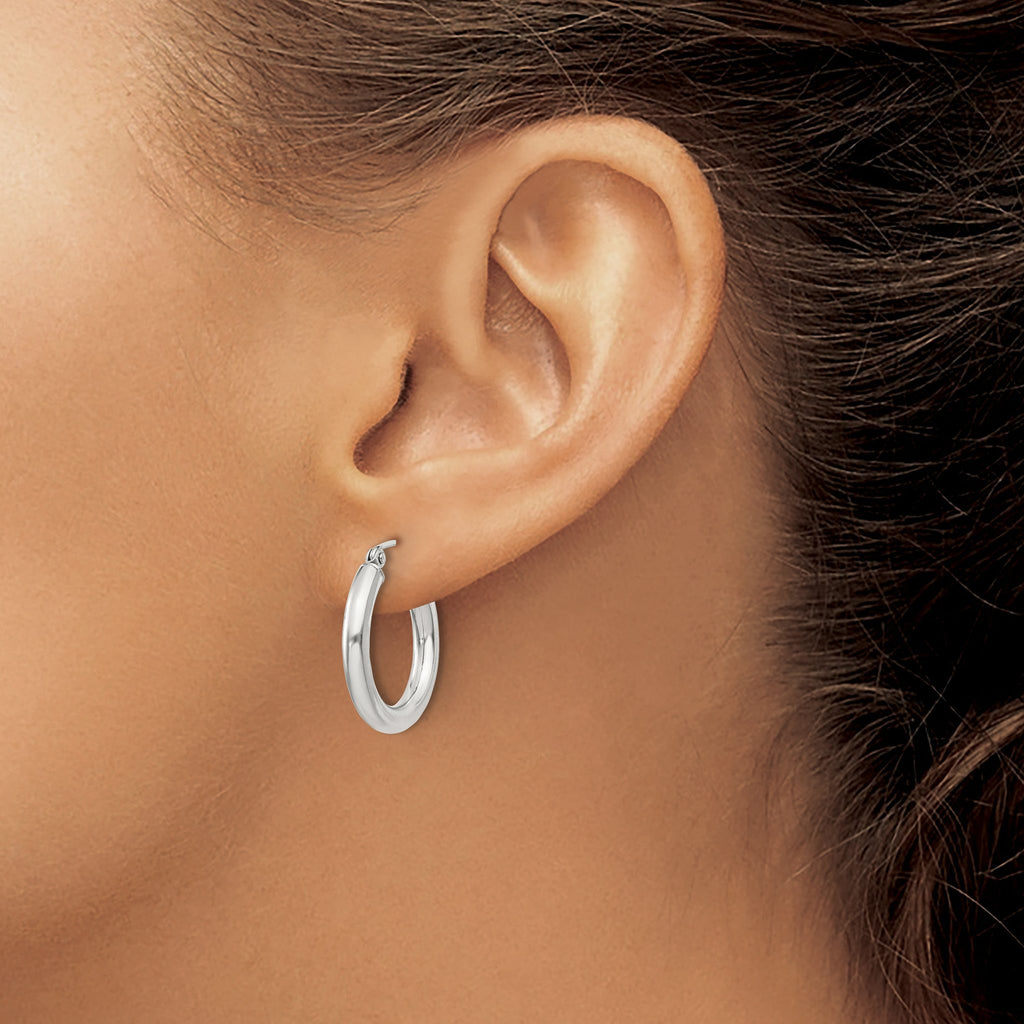 Sterling Silver 3mm Round Hoop Earrings