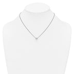Sterling Silver Rhodium-plated Polished Fancy CZ Cube 16 Inch with 2 Inch Extension Necklace
