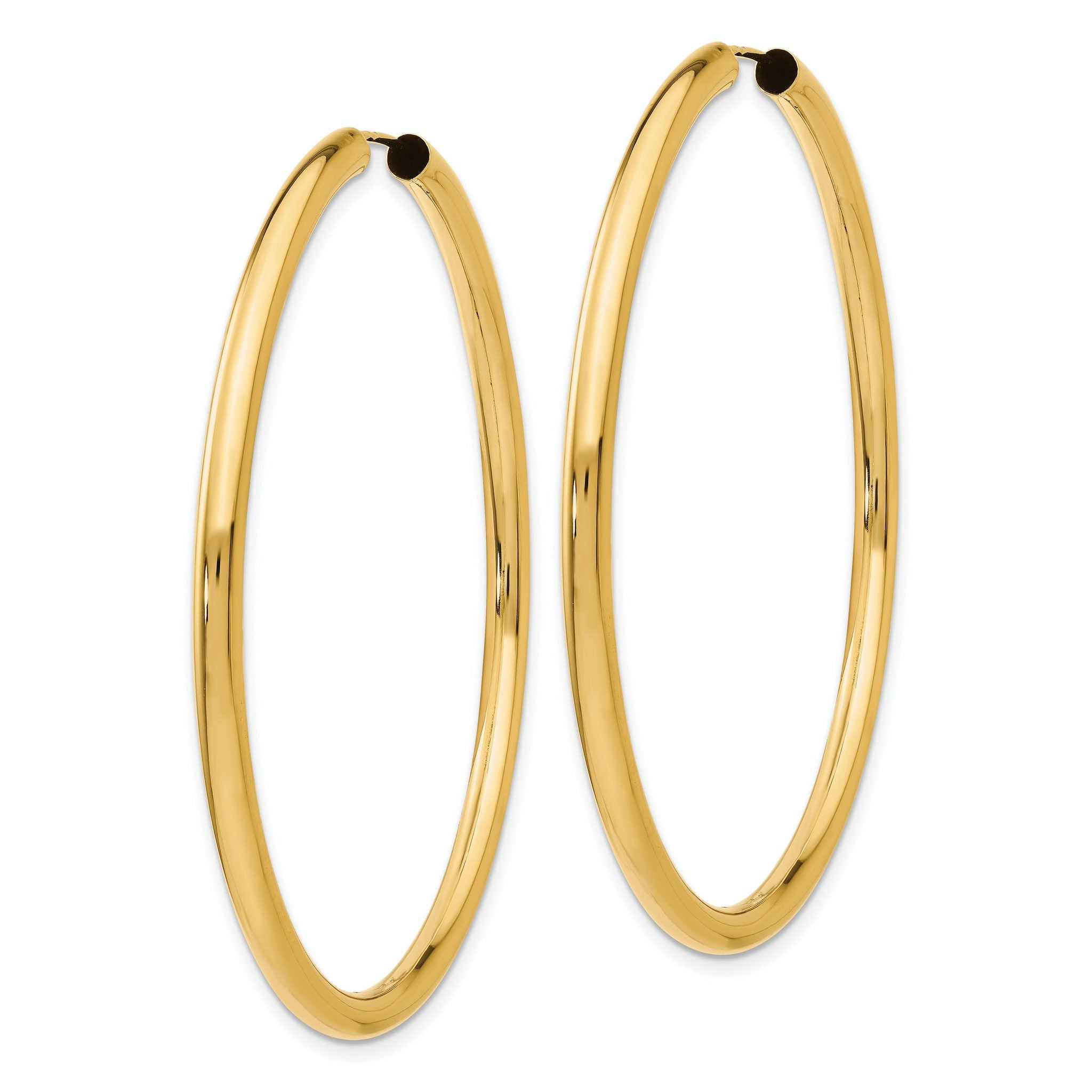 14k Polished Endless Tube Hoop Earrings Secondary image