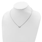 Sophia Jewelers Sterling Silver CZ Necklace with Rhodium Polish and Flexi Length