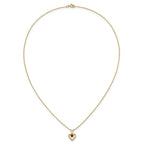 10k Madi K 3mm Garnet Heart Birthstone Necklace