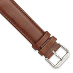 Havana Smooth Leather Watch Band in Silver-Tone Buckle, 6mm