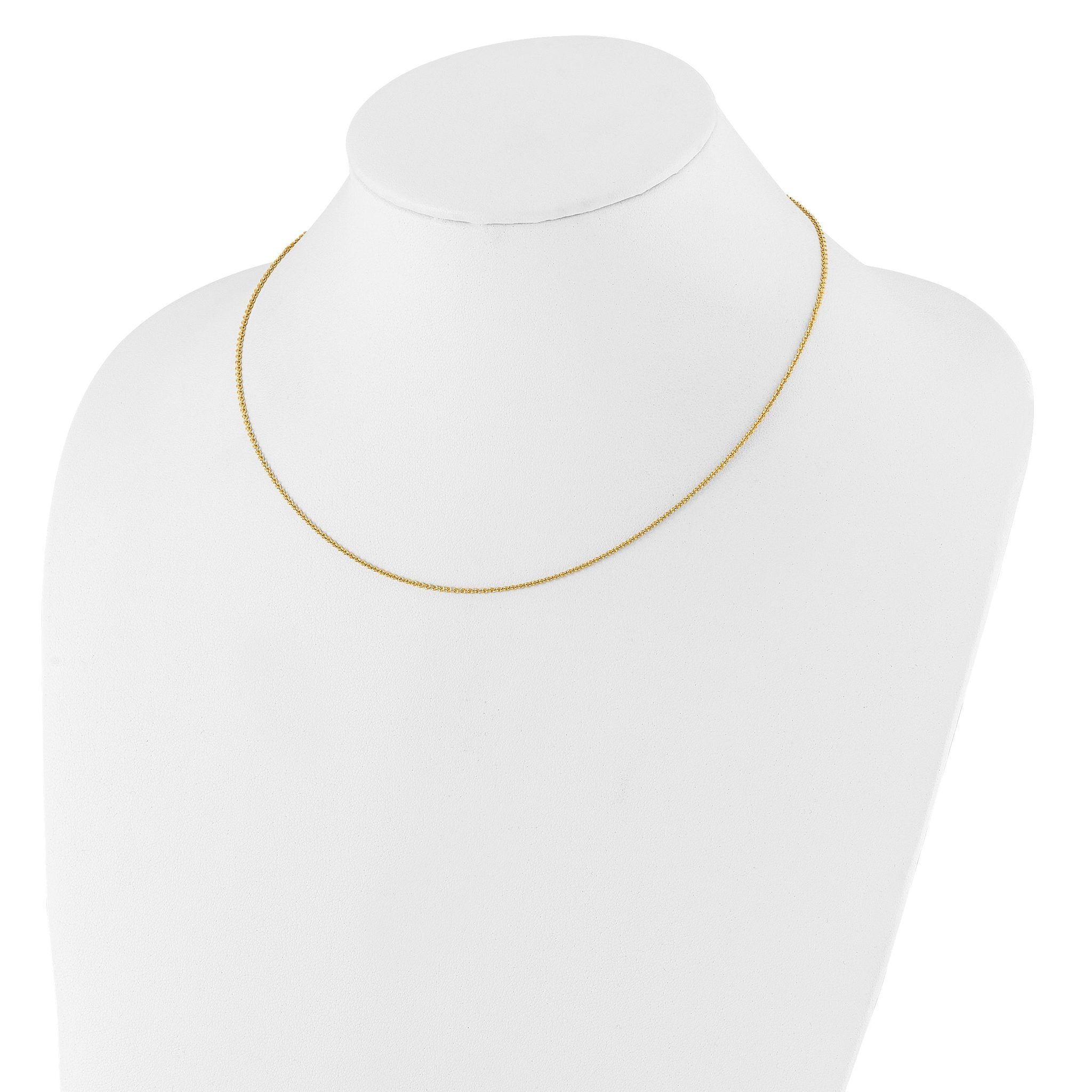 14 Karat 1.4mm Round Cable 18in+2in Adjustable Chain