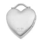 Sterling Silver Rhodium-plated 24mm Crystal Heart Locket