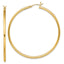 Sterling Silver Gold-Tone Polished 2x50mm Hoop Earrings