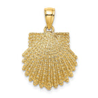14K Textured Scallop Shell Charm