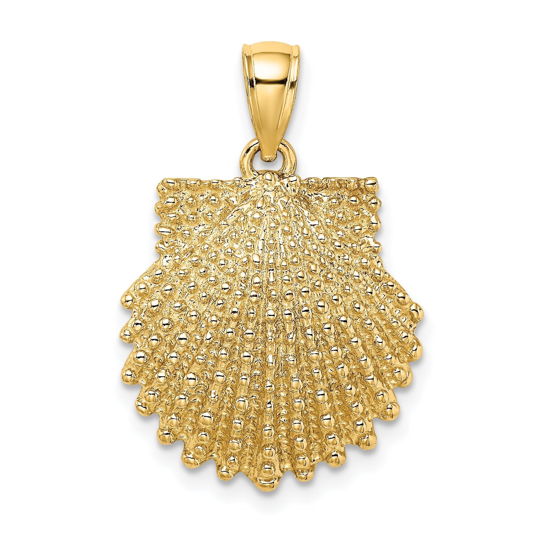 14K Textured Scallop Shell Charm
