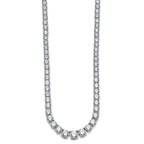 14k White Gold 40 3/8 carat Lab Grown Diamond VS/SI+ G+ Complete Round 20 inch Graduated Tennis Necklace