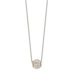 Sterling Silver Rhod-pltd With 14k Accent Spinner Barrel Pendant Necklace