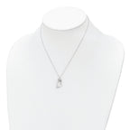 Sterling Silver Rhodium-plated CZ Dog Necklace