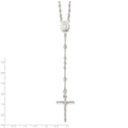 Sophia Jewelers Sterling Silver Rosary Necklace with Polished Anti-Tarnish Finish