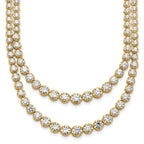 14k 14 3/8 carat Certified Lab Grown Diamond VS/SI+ G+ Complete 16 inch Graduated Layered Tennis Necklace