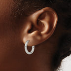 Stainless Steel Polished Hinged Huggie Hoop Earrings for Women