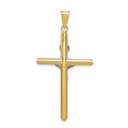 14K Two-Tone Gold Polished Jesus Crucifix Pendant Elegant Religious Design