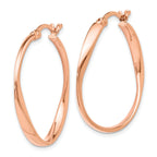 Sophia Jewelers Sterling Silver Rose Gold-Plated Polished Hoop Earrings Elegant Women's Design