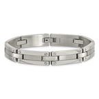 Stainless Steel Brushed and Polished Link Bracelet for Men