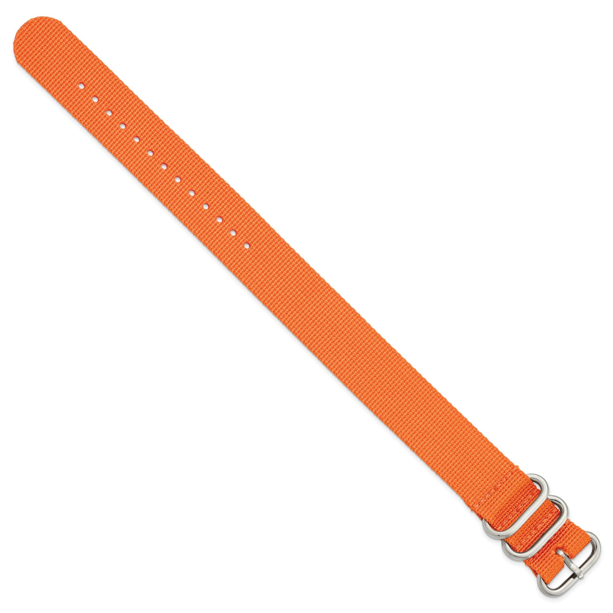 Military Ballistic Watch Band in Orange G10 Nylon, 20mm
