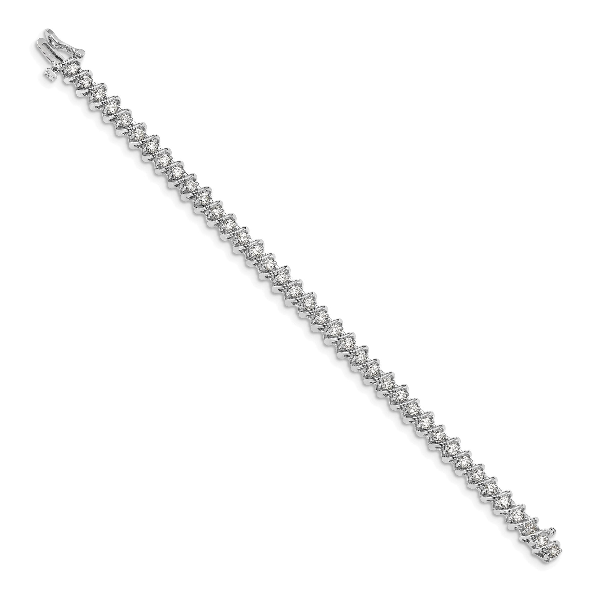 14k White Gold AA Diamond Tennis Bracelet Secondary image