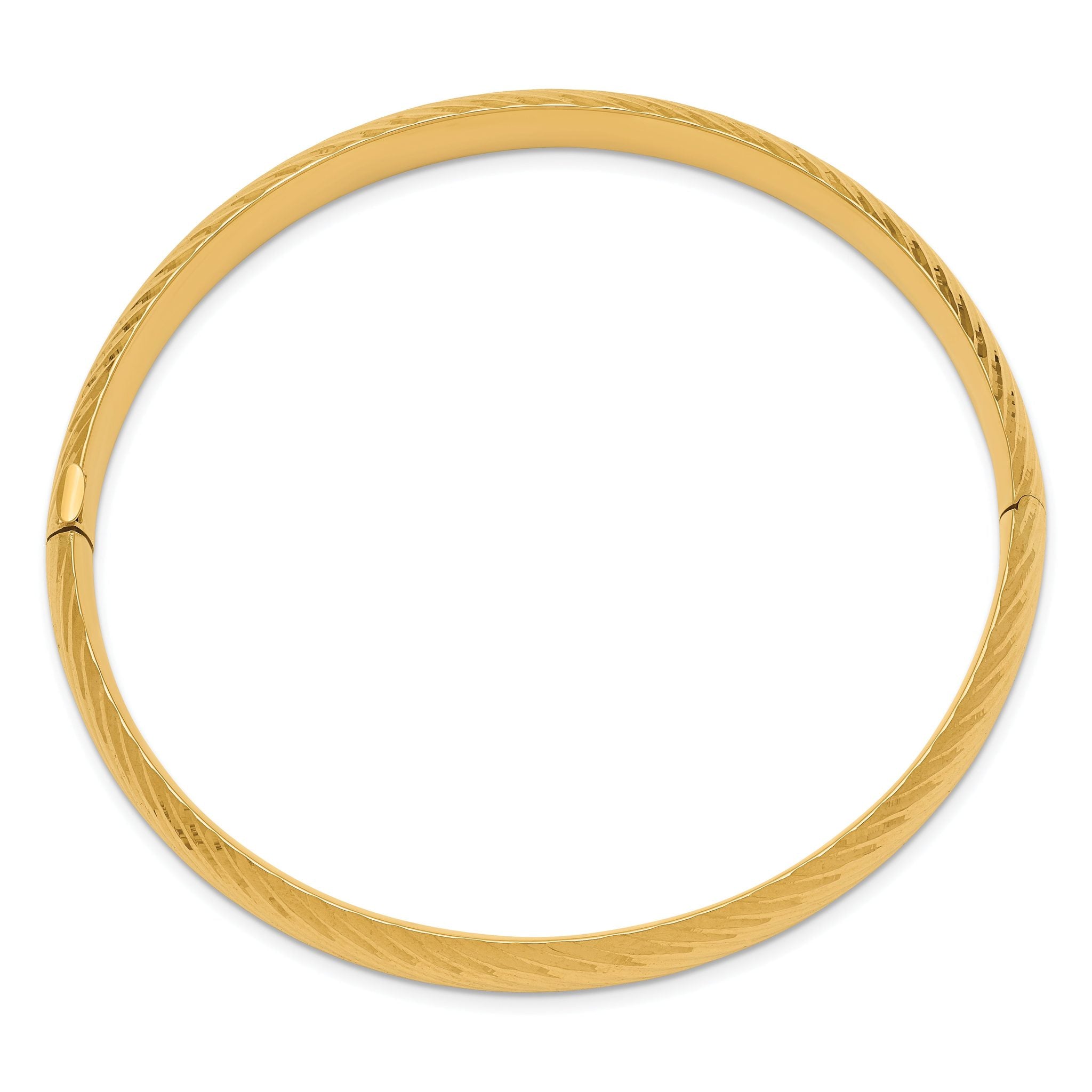 14k 5/16 Textured Hinged Bangle Secondary image