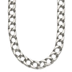 Sophia Jewelers Men's Polished Stainless Steel Curb Chain Necklace 24 Elegant Gift-Ready