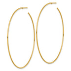 14k Polished 1.2 x 70mm Solid C-Hoop Post Earrings