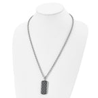 Black IP-Plated Dog Tag Necklace in Stainless Steel