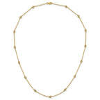 14k Complete 1/2 carat Bezel-set Diamond and Cable Chain 13-Station 16 inch Necklace