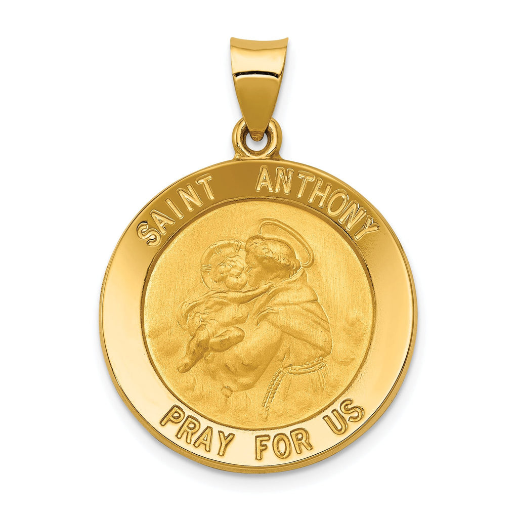 14K Saint Anthony Medal Hollow Pendant